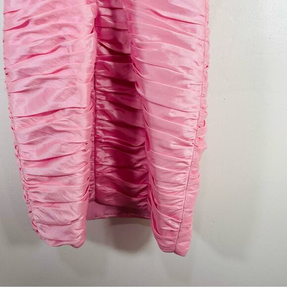 Tony Bowls Barbie Pink Beaded Jewel Sweetheart Pleated Mini Dress 0 Formal Prom - Picture 8 of 10